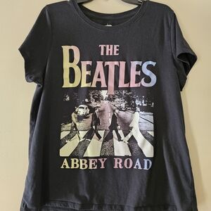The Beatles Abbey Road T-Shirt XL Black Pastel Rainbow Graphic Tee Classic Rock